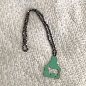 Beaded cow tag necklace